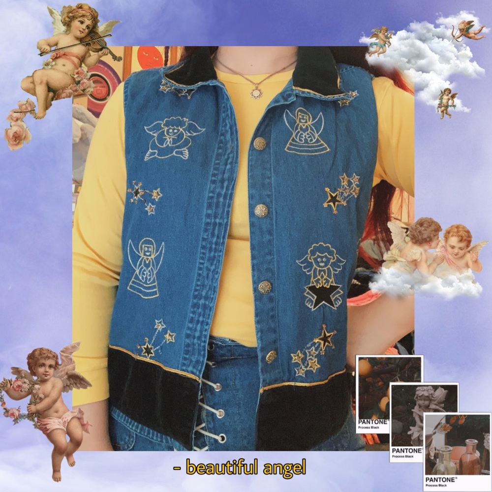 Angel Denim Vest 😇✨💙